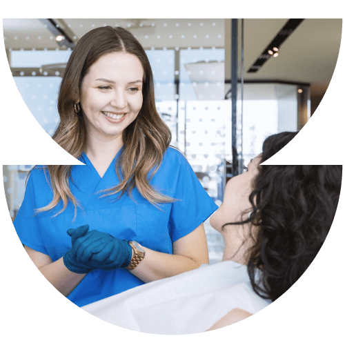 hygienist with patient